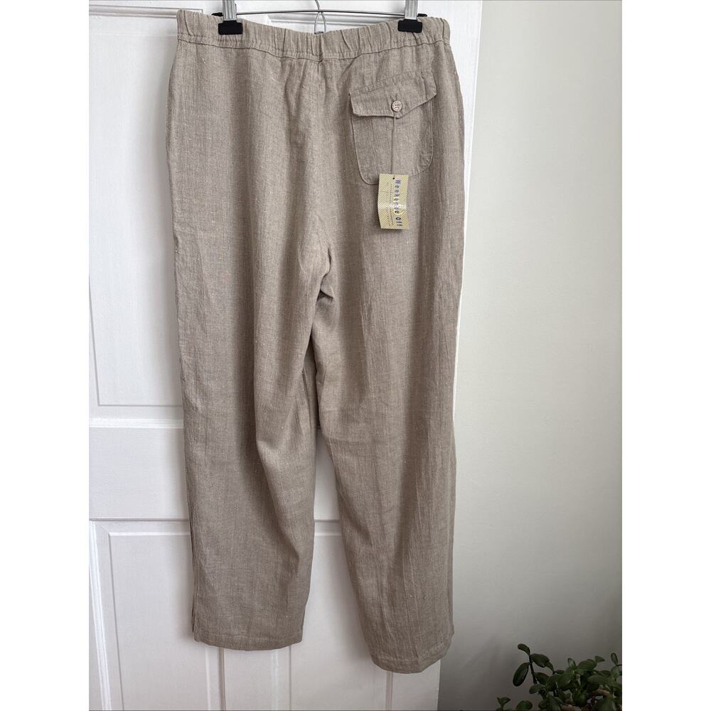 100% Linen Women's Pants Made In USA Coastal Grandmother Resort Wear Boho | L - Picture 4 of 10
